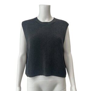 AllSaints Gray Knit Cropped Tee Cotton Sweater Vest size XS